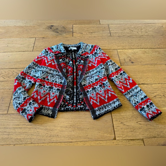 IRO Kroe Aztec Tweed Jacket Blazer‎ Women’s Sz 36 US Sz 6 - Picture 1 of 15